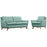 Beguile Living Room Set Upholstered Fabric Set of 2 2432-LAG-SET