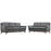 Beguile Living Room Set Upholstered Fabric Set of 2 2434-DOR-SET