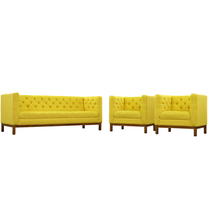 Panache Living Room Set Upholstered Fabric Set of 3 2435-SUN-SET