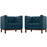 Panache Living Room Set Upholstered Fabric Set of 2 2436-AZU-SET
