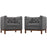 Panache Living Room Set Upholstered Fabric Set of 2 2436-DOSET