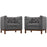 Panache Living Room Set Upholstered Fabric Set of 2 2436-DOR-SET
