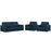 Loft Living Room Set Upholstered Fabric Set of 3 2438-AZU-SET