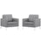 Loft Armchairs Upholstered Fabric Set of 2 2440-LGSET