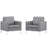 Loft Armchairs Upholstered Fabric Set of 2 2440-LGR-SET