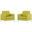 Loft Armchairs Upholstered Fabric Set of 2 2440-WHE-SET
