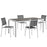 Shore 5 Piece Outdoor Patio Aluminum Dining Set 2482-SLV-BLK-SET