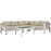Shore 5 Piece Outdoor Patio Aluminum Sectional Sofa Set 2557-SLV-BEI