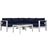 Shore 4 Piece Outdoor Patio Aluminum Sectional Sofa Set 2559-SLV-NAV