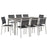 Shore 9 Piece Outdoor Patio Aluminum Dining Set 2583-SLV-BLK-SET