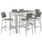 Shore 7 Piece Outdoor Patio Aluminum Dining Set 2587-SLV-GRY-SET