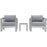 Shore 3 Piece Outdoor Patio Aluminum Set 2599-SLV-GRY
