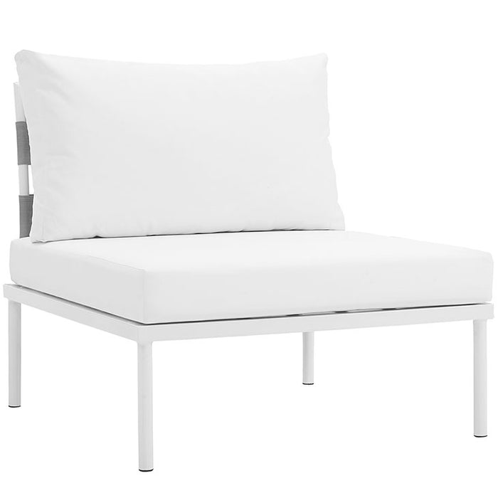 Harmony Armless Outdoor Patio Aluminum Chair 2600-WHI-WHI