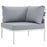 Harmony Outdoor Patio Aluminum Corner Sofa 2601-WHI-GRY