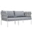 Harmony Outdoor Patio Aluminum Loveseat 2603-WHI-GRY