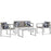 Triumph Outdoor Patio Aluminum Patio Sectional Set with Pillow Set 2607-SLV-GRY