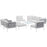 Harmony 10 Piece Outdoor Patio Aluminum Sectional Sofa Set 2616-WHI-WHI-SET