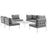 Harmony 7 Piece Outdoor Patio Aluminum Sectional Sofa Set 2617-WHI-GRY-SET