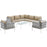 Harmony 8 Piece Outdoor Patio Aluminum Sectional Sofa Set 2619-WHI-BEI-SET