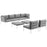 Harmony 8 Piece Outdoor Patio Aluminum Sectional Sofa Set 2624-WHI-GRY-SET