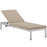 Shore Outdoor Patio Aluminum Chaise with Cushions 2660-SLV-BEI