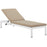 Shore Outdoor Patio Aluminum Chaise with Cushions 2660-WHI-BEI