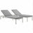 Shore 3 Piece Outdoor Patio Aluminum Chaise with Cushions 2736-SLV-GRY-SET