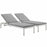 Shore Chaise with Cushions Outdoor Patio Aluminum Set of 2 2737-SLV-GRY-SET