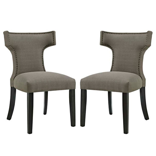 Curve Set of 2 Fabric Dining Side Chair 2741-GRA-SET