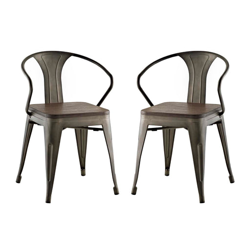 Promenade Bamboo Dining Chair Set of 2 2755-BRN-SET