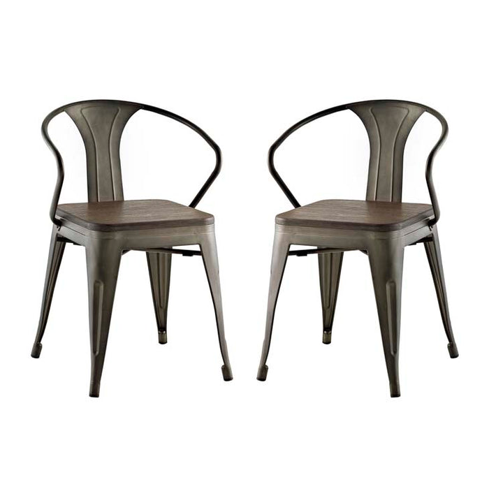Promenade Set of 2 Bamboo Dining Chair 2755-BRN-SET