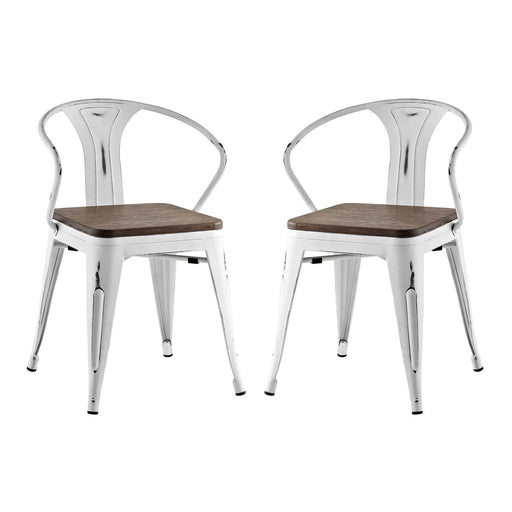 Promenade Bamboo Dining Chair Set of 2 2755-WHI-SET