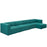 Mingle 5 Piece Upholstered Fabric Sectional Sofa Set 2833-TEA