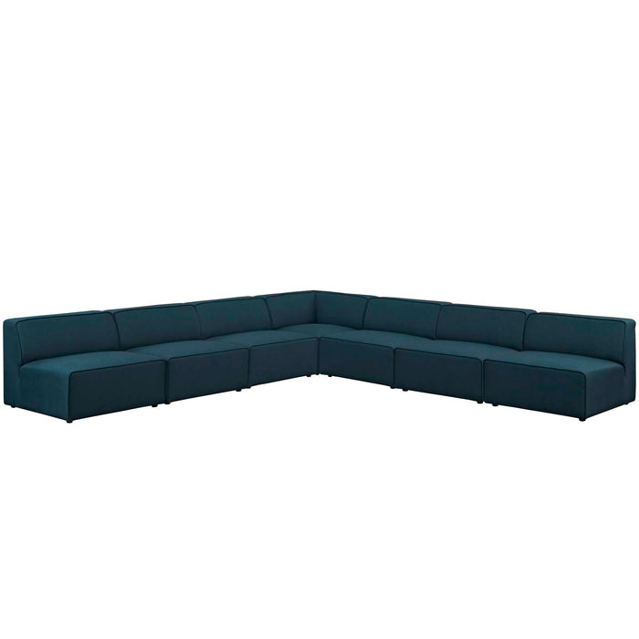 Mingle 7 Piece Upholstered Fabric Sectional Sofa Set 2841-BLU