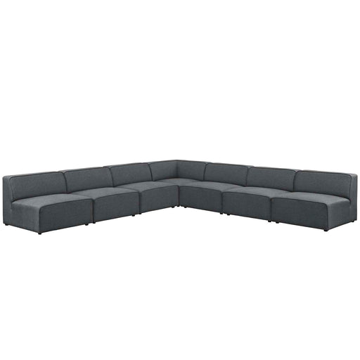 Mingle 7 Piece Upholstered Fabric Sectional Sofa Set 2841-GRY