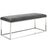 Gaze White Fabric Bench 2869-SLV-GRY