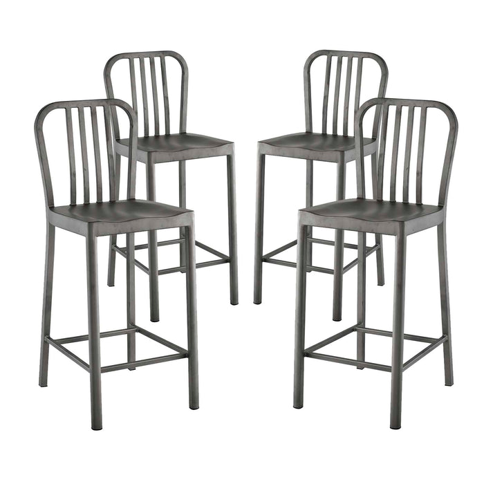 Clink Counter Stool Set of 4 2964-SLV-SET