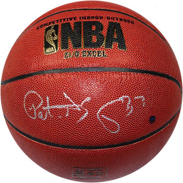 Patrick Ewing Signed Indoor/Outdoor Zi/O Brown Basketball (Signed in Silver)