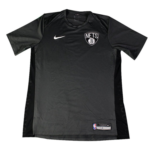 Isaiah Whitehead Brooklyn Nets Game Used #15 Grey/Black Short Sleeve Shooting Shirt (L)