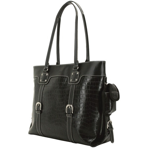 FAUX-CROC 16IN LPTP TOTE