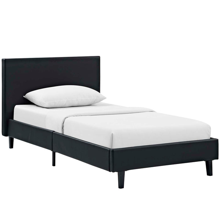 Anya Twin Vinyl Bed 5415-BLK