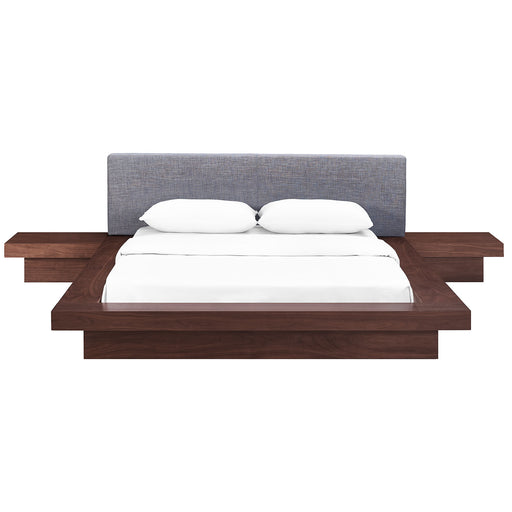 Freja 3 Piece Queen Fabric Bedroom Set 5492-WAL-GRY-SET