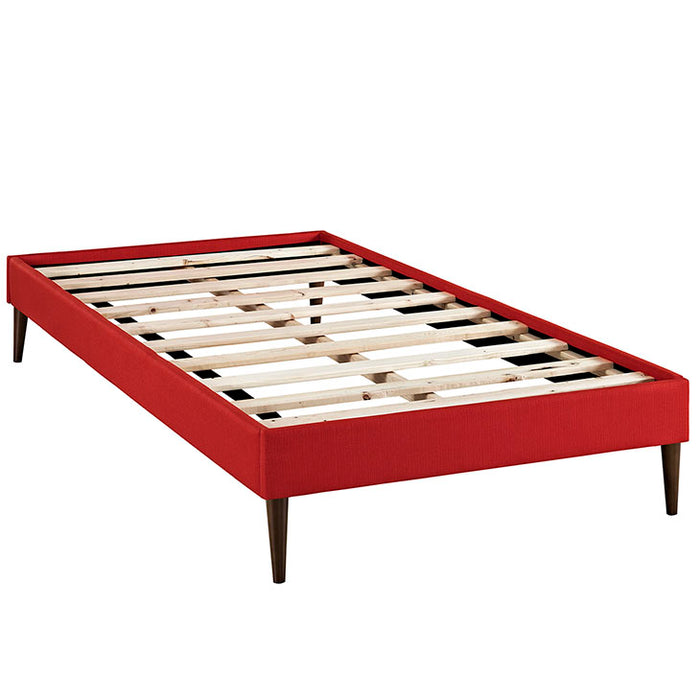 Sherry Twin Fabric Bed Frame with Round Tapered Legs 5582-ATO