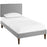 Camille Twin Fabric Platform Bed with Squared Tapered Legs 5598-LGR