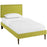 Phoebe Twin Fabric Platform Bed with Round Tapered Legs 5601-WHE
