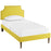 Laura Twin Fabric Platform Bed with Round Tapered Legs 5602-SUN