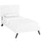 Terisa Twin Vinyl Platform Bed with Round Splayed Legs 5605-WHI