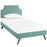 Laura Twin Fabric Platform Bed with Round Splayed Legs 5613-LAG