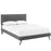 Jessamine Full Fabric Platform Bed with Round Splayed Legs 5640-GRY