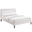Jessamine King Vinyl Platform Bed with Round Tapered Legs 5653-WHI